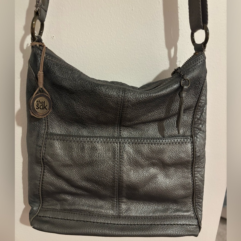 The Sak Black Pebble Leather Hobo Shoulder Bag